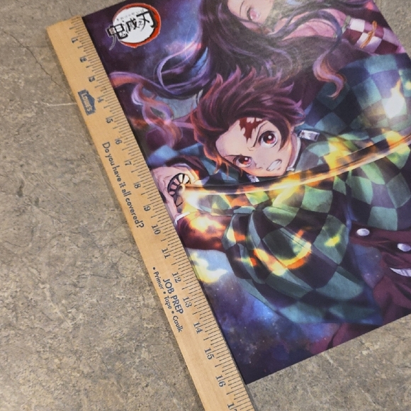 Anime Art Poster with Green and Purple Accents - Picture 3 of 4